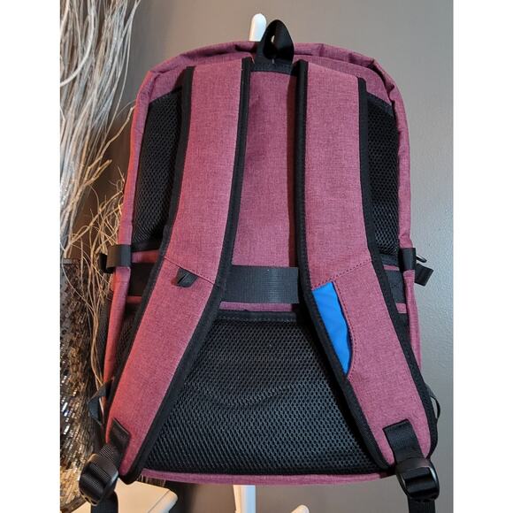 Duslang Backpack Laptop Bag USB Port Anti Theft Multi Pocket Rose Comfort Strap - Picture 5 of 9